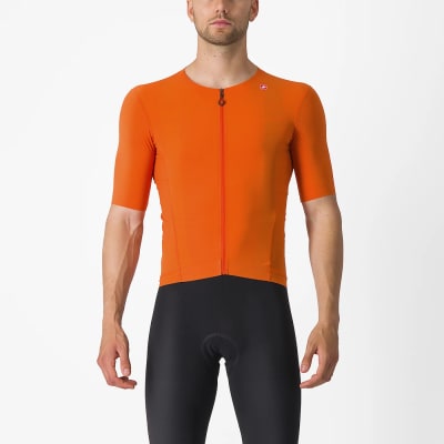 Castelli Premio Black Jersey Orange Rust