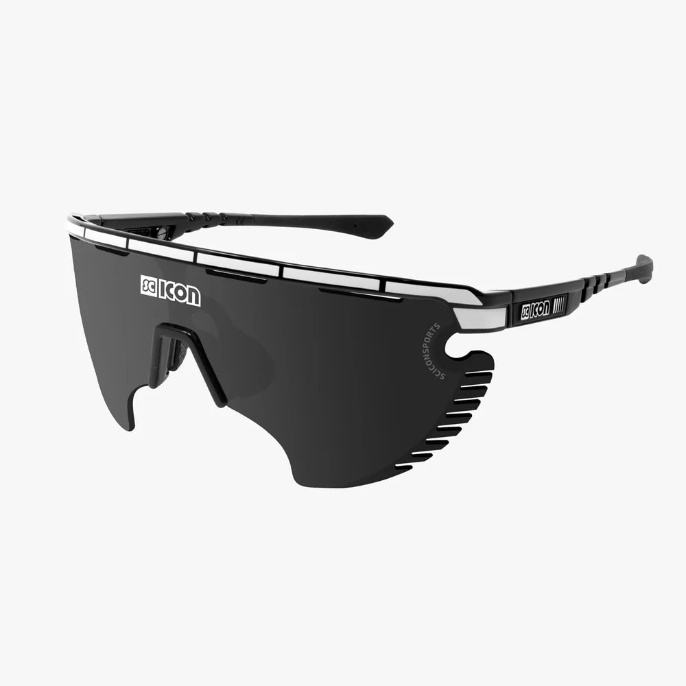 Lentes Scicon Aerowing Lamon Black Gloss White Stripes/Multimirror Silver