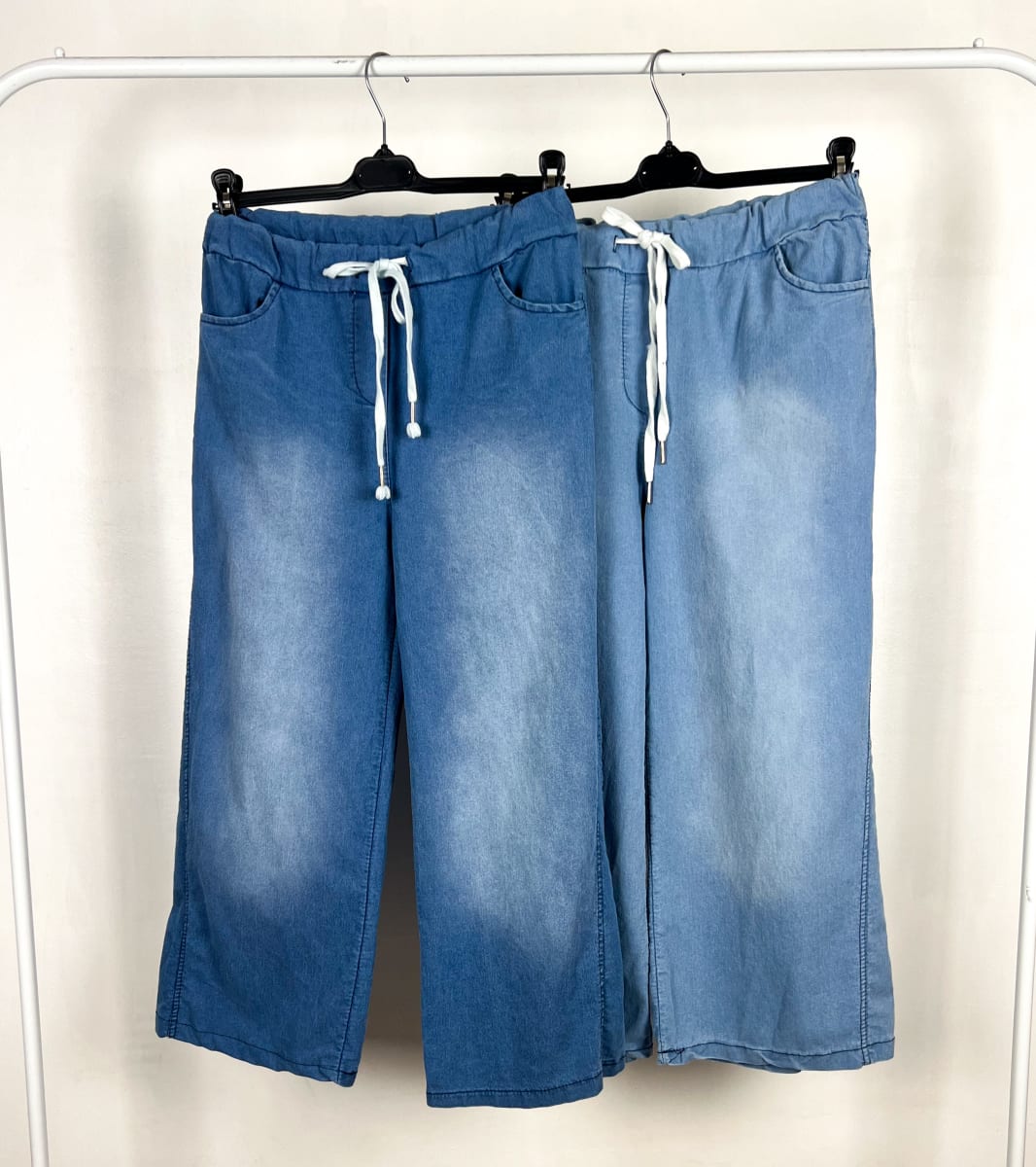 Stretch Denim Palazzo Set main image 0