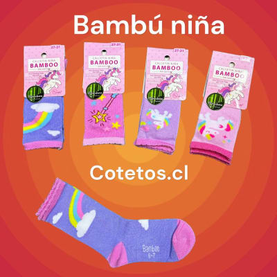 Calceta Bambú Niña Unicornio1