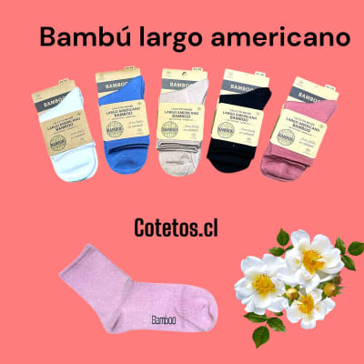 Calceta Mujer Bambú Largo Americano1