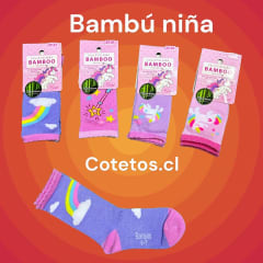 Calceta Bambú Niña Unicornio