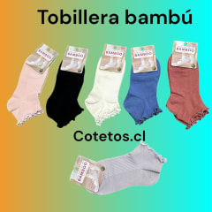 Tobillera Bambú Borde Festón Mujer