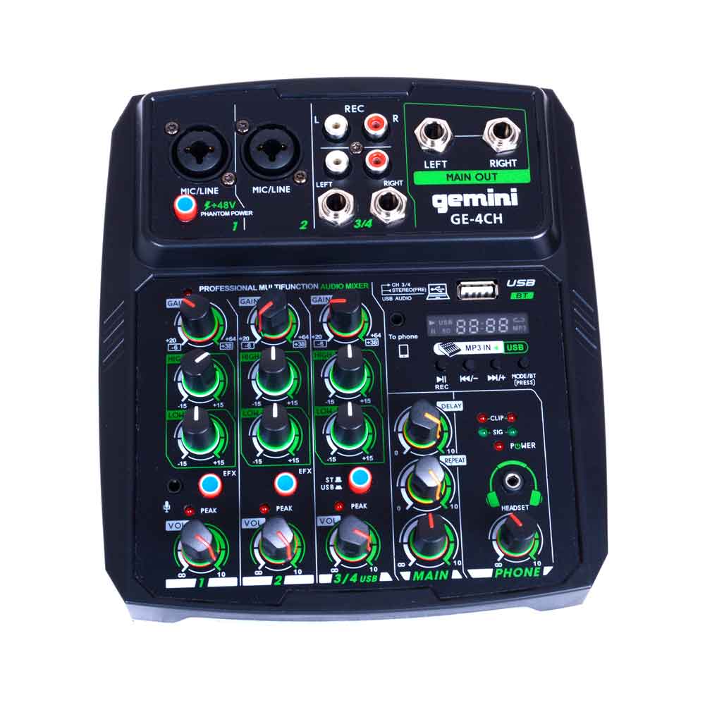 GEMINI GE4CH Mezclador de 4 canales