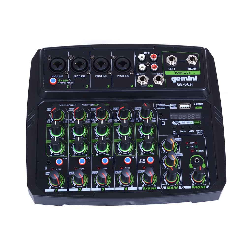 GEMINI GE6CH Mezclador de 6 canales
