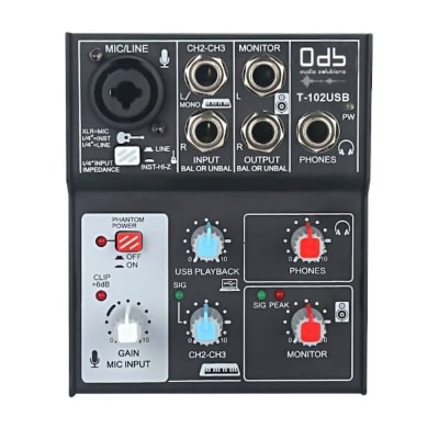 0dB T102USB Interfaz Audio USB Mixer