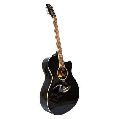 Guitarra Electroacústica black Zaragoza za-521ceq/bk