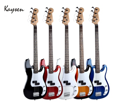KAYSEN Bajo Eléctrico Negro De 4 Cuerdas + Accesorios