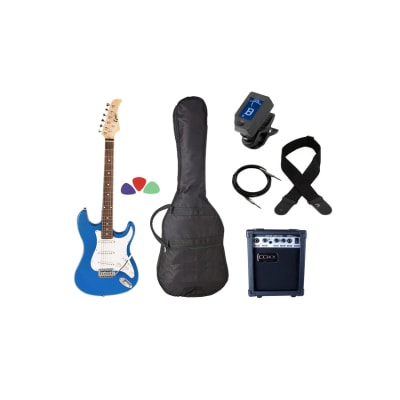 Guitarra Stratocaster Blue + Amplificador Accesorios