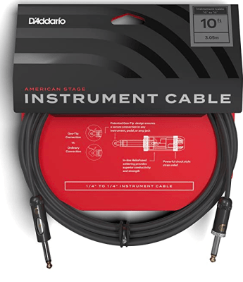 Planet Waves PW-AMSK-10 - Cable de instrumento, negro, 3 m