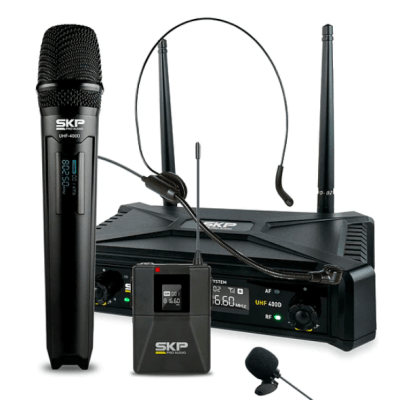 SKP UHF 400D Kit Micrófono Inalámbrico