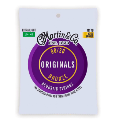Martin Cuerdas para guitarra acústica M170 80/20, EXTRA LIGHT
