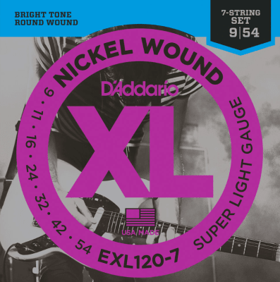 Cuerdas Guitarra Eléctrica 09 DAddario EXL120 7 Cuerdas