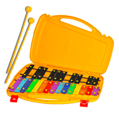 Metalofono 25 notas de color - caja amarilla
