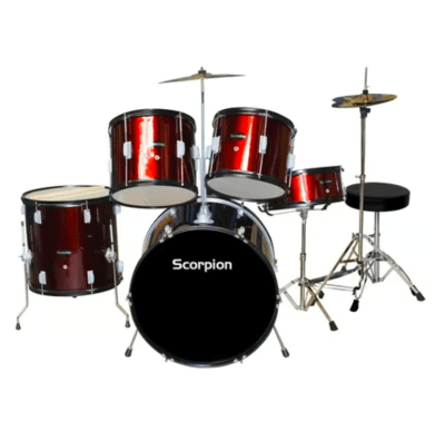 Batería Acústica de 5 Piezas Roja - Modelo BSSC/405/RD