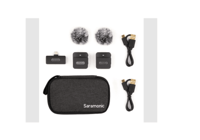 Sistema de microfono inalambrico compacto para Android USB-C 2 transmisores - 1 receptor SARAMONIC