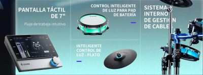 Bateria electronica profesional, pantalla táctil Donner Backbeat