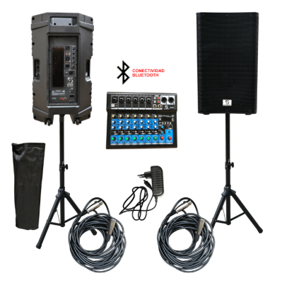 Kit sistema de amplificacion - mixer 8 canales + cajas activas + acc. KC2158 Cipriani