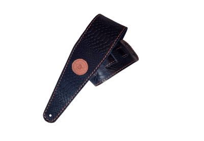 Correa de Cuero Piel de Pitón Negro 9 cm | Pro Custom