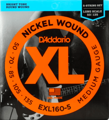 Cuerdas de Bajo XL NIQUEL 5 CUERDAS DADDARIO EXL160-5