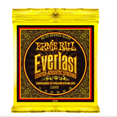 Cuerdas Guitarra Acustica Ernie Ball 11-52 Everlast Coated 80/20 Bronce Light