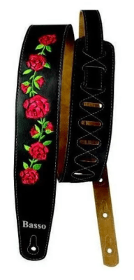 Basso Vtfl01 Correa De Guitarra/ Bajo Bordado Flores