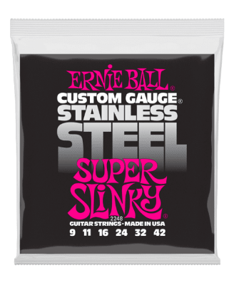 Cuerdas Guitarra Eléctrica 2248 SUPER SLINKY STAINLESS STEEL 9-42