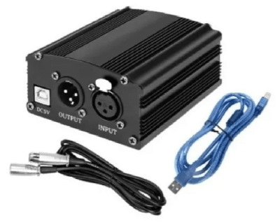 Phantom Power 48v + Cable Xlr + Transformador - Conexión Usb