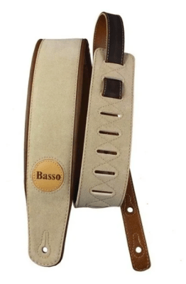 Basso Cla01 Correa De Guitarra/ Bajo Beige Gamuza
