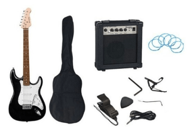 Scorpion PAC-10BK Pack de Guitarra Eléctrica Negro