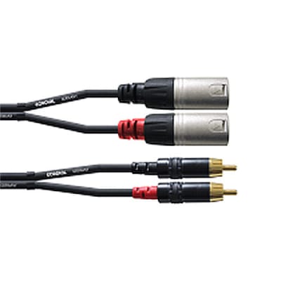 Cable rca doble a canon macho doble
