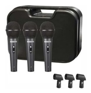 CARVER PRO Pack 3 micrófonos Maleta