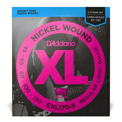 Daddario EXL170-5 - Cuerdas Bajo Eléctrico 5 Cuerdas 45-130
