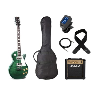 Guitarra Les Paul Green + Amplificador y Accesorios