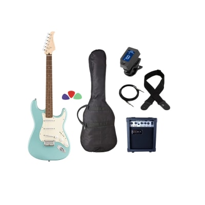 Guitarra Stratocaster Sky Blue + Amplificador Accesorios