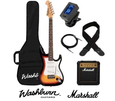 Washburn Marshall Pack Guitarra Eléctrica + Amplificador y Accesorios