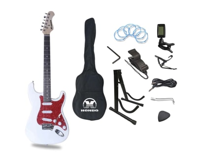 Hondo HGP-650 Pack Guitarra Eléctrica Blanco/Rojo