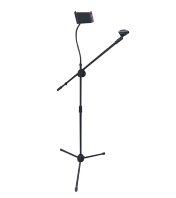 Atril de Microfono con Soporte de Tablet 
