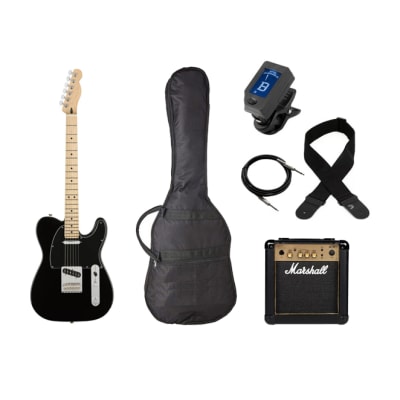 Guitarra Telecaster Black + Amplificador y Accesorios