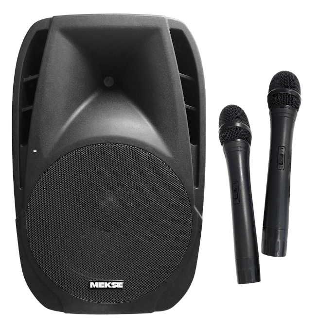 MEKSE CBT-15 Caja recargable 15" incluye 2 mic. inalámbricos