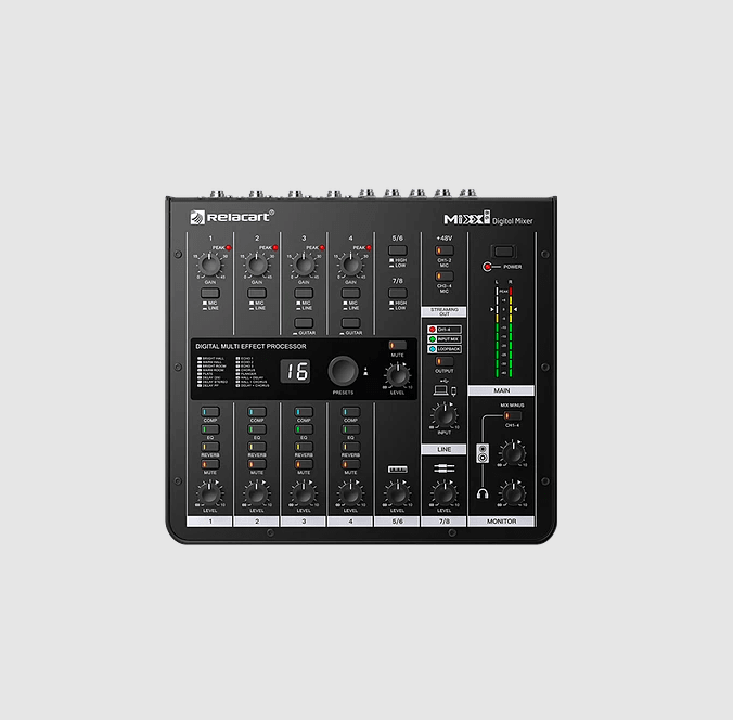 Mezclador Digital de 8 Canales RELACART MIXX8