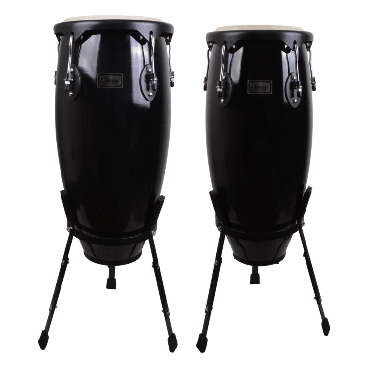 Congas Par 10 y 11" Negras con atril