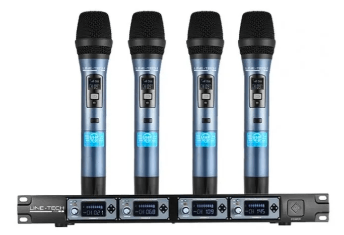 Line Tech Wvspro4 4 Micrófonos Uhf Inalámbricos