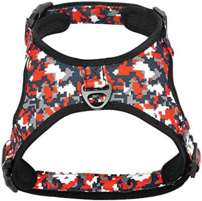 ARNÉS PARA PERROS TALLA L DUOMAI CAMUFLADO ROJO1
