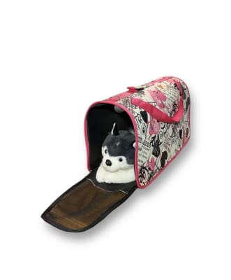 BOLSO TRANSPORTADOR DE MASCOTAS DISEÑO ROSADO