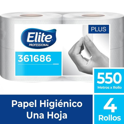 ELITE PAPEL JUMBO BLANCO 550MT PAQ X 4 RLL1