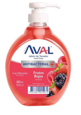 AVAL JABON ANTIBACTERIAL FRUTOS ROJOS 400ml