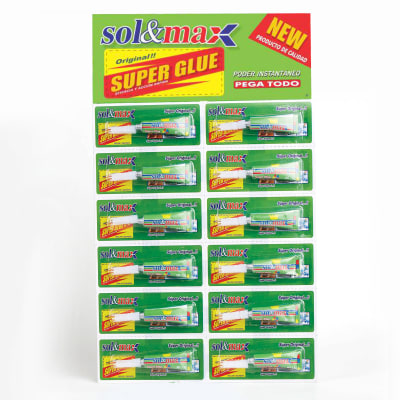 SUPER GLUE VERDE PLANCHA X 12UND