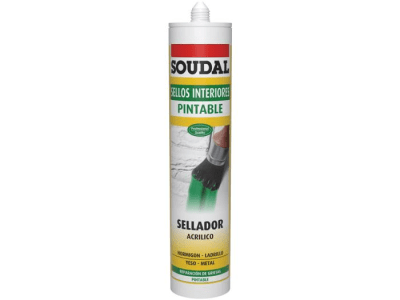 SOUDAL SILICONA SELLOS INTERIORES PINTABLE BLANCO 300ML