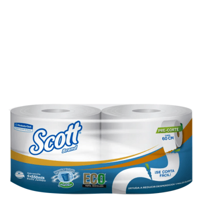 SCOTT PAPEL JUMBO 550MT x4 ROLLOS